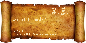 Weibl Elemér névjegykártya